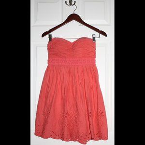 Coral Bustier Cotton Dress